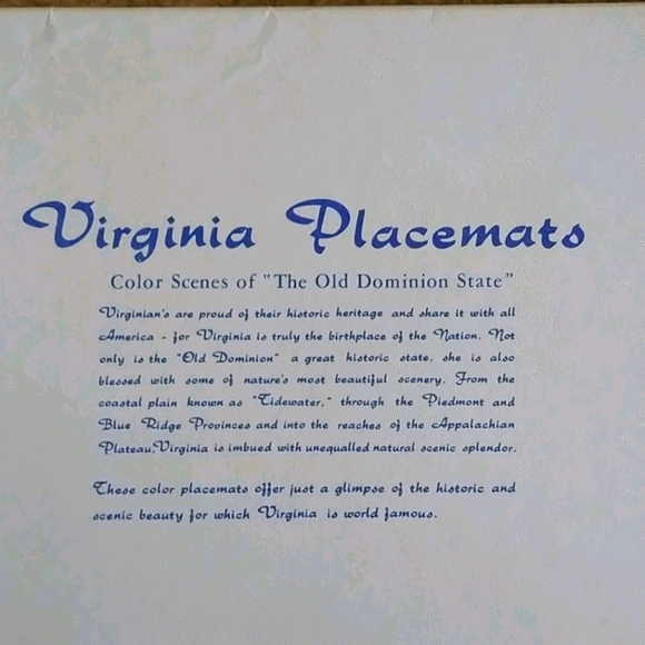 Vintage Virginia Placemats - Picture 1 of 8
